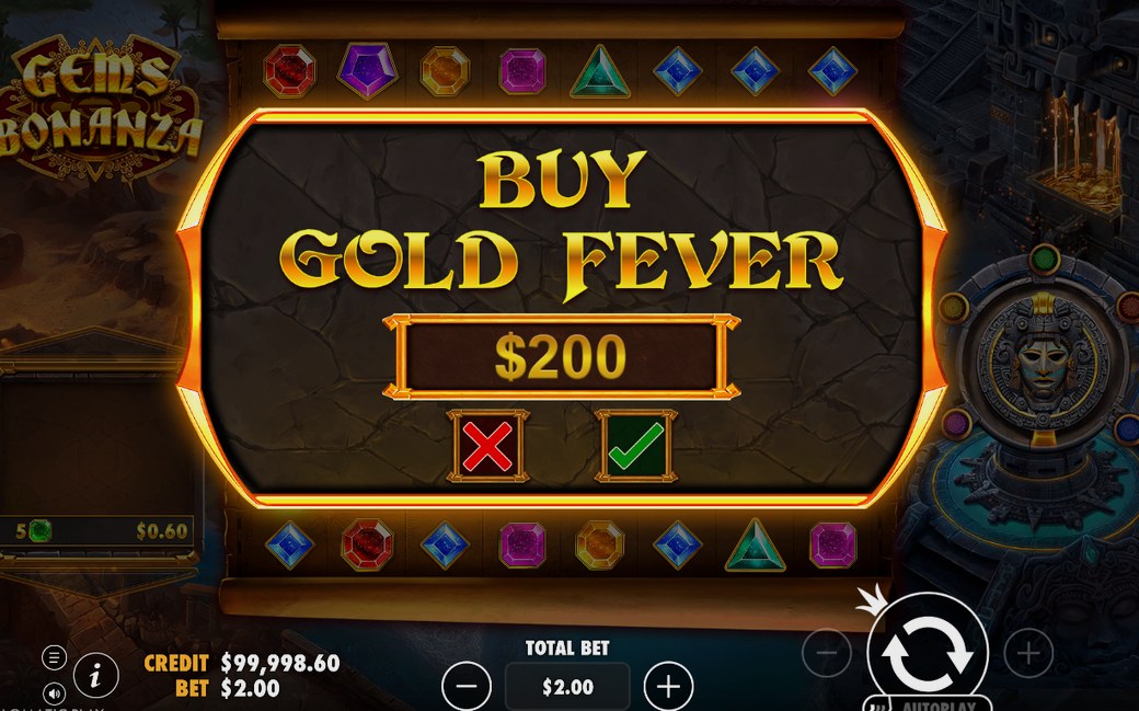 Gold Fever-nivå med modifierare på rutnätet