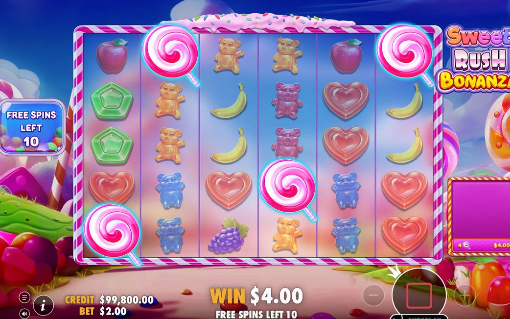 Spelet i free spins-läge med 6x5-rutnätet