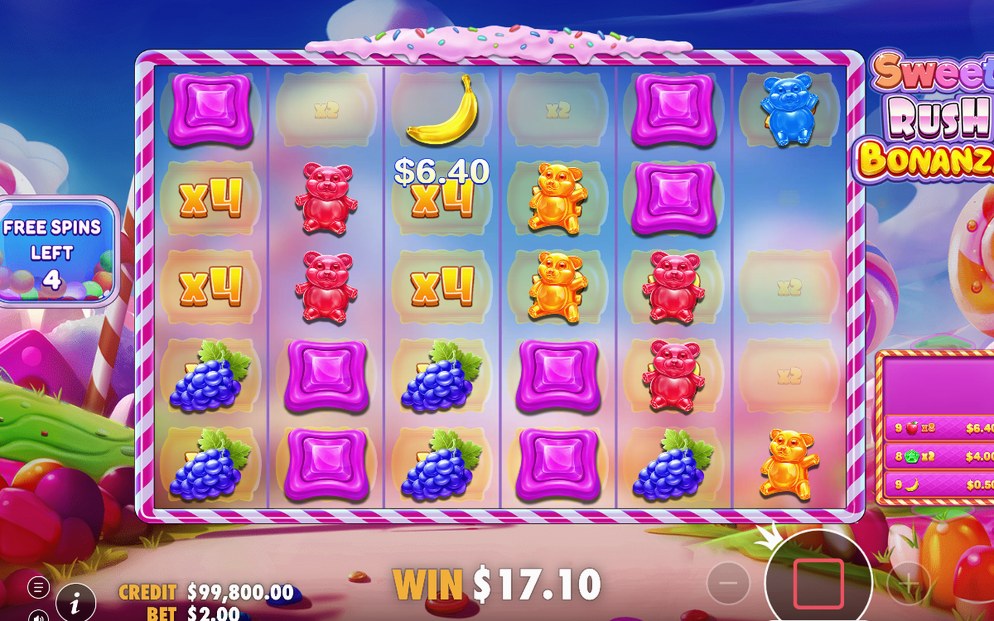 Ett nytt free spins-spinn med fyllda rutor i rutnätet